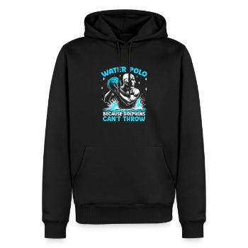 Water-polo parce que les dauphins ne peuvent pas lancer de po aquatique - Sweat à capuche Premium bio Homme - noir - Devant - Nico (187cm)