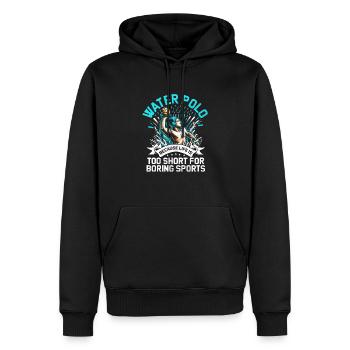 Wasserball, weil das Leben zu kurz für Boring ist Sp - Männer Premium Bio Hoodie - Schwarz - Vorne - Nico (187cm)