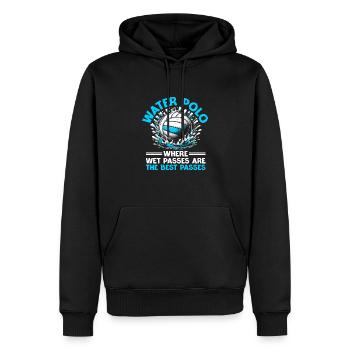 Water Polo Where Wet Passes Are The Best Passes - Men’s Premium Organic Hoodie - black - Front - Nico (187cm)