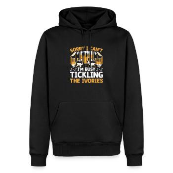 Sorry I Can't I'm Busy Tickling The Ivories Piano - Männer Premium Bio Hoodie - Schwarz - Vorne - Nico (187cm)