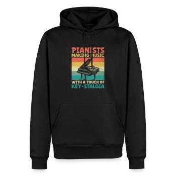 Pianisten, die Musik machen mit einem Hauch von Tasten-Stalgie - Männer Premium Bio Hoodie - Schwarz - Vorne - Nico (187cm)