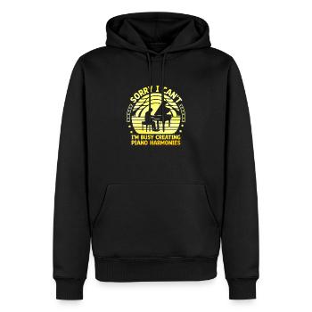 Tut mir leid, ich kann nicht, ich bin damit beschäftigt, Klavierharmonien zu erstellen Pi - Männer Premium Bio Hoodie - Schwarz - Vorne - Nico (187cm)
