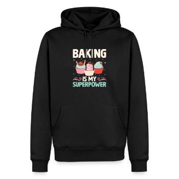 Baking Is My Superpower Pastry Baker Bake Bakers - Men’s Premium Organic Hoodie - black - Front - Nico (187cm)