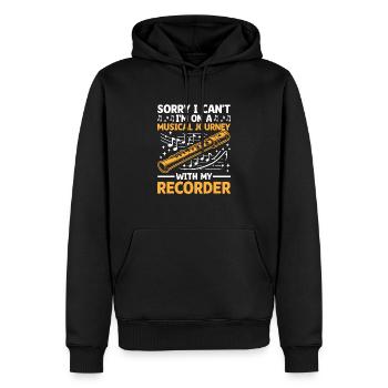 Sorry I Can't I'm On A Musical Journey With My Rec - Men’s Premium Organic Hoodie - black - Front - Nico (187cm)