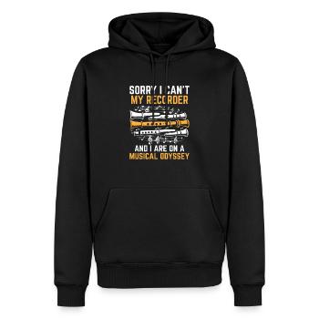 Sorry I Can't My Recorder And I Are On A Musical O - Männer Premium Bio Hoodie - Schwarz - Vorne - Nico (187cm)