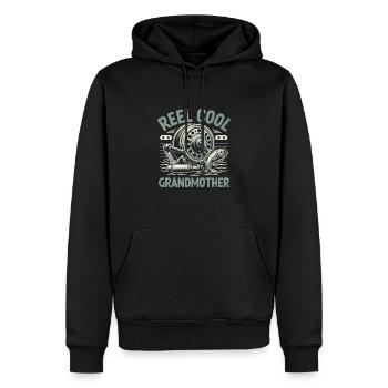 Moulinet Cool Grand-mère Pêche à l’achigan Pêcheur Fisherma - Sweat à capuche Premium bio Homme - noir - Devant - Nico (187cm)