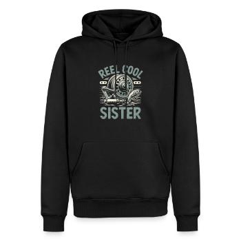 Moulinet Cool Sister Bass Fishing Pêcheur Ang - Sweat à capuche Premium bio Homme - noir - Devant - Nico (187cm)