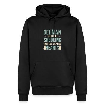 German Shepherd Shedding Hair And Stealing Hearts - Men’s Premium Organic Hoodie - black - Front - Nico (187cm)