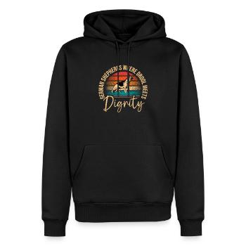 German Shepherds Where Drool Meets Dignity Shepher - Men’s Premium Organic Hoodie - black - Front - Nico (187cm)