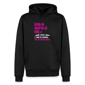 Deutscher Schäferhund Mädchen Wie Ein Normales Mädchen Nur Mu - Männer Premium Bio Hoodie - Schwarz - Vorne - Nico (187cm)