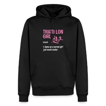 Triathlon Fille Définition Nager Vélo Courir Triathlète - Sweat à capuche Premium bio Homme - noir - Devant - Nico (187cm)