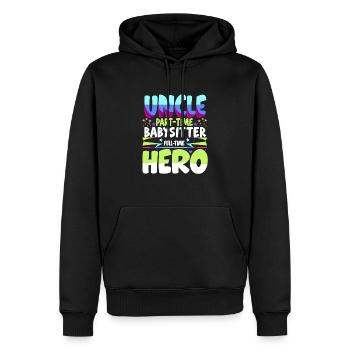 Onkel Teilzeit Babysitter Vollzeit Held Familie U - Männer Premium Bio Hoodie - Schwarz - Vorne - Nico (187cm)