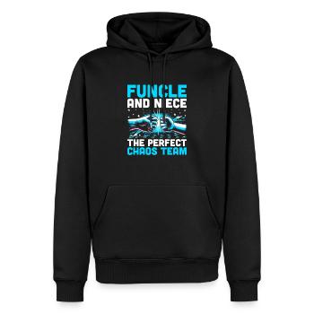 Funcle Und Nichte Das Perfect Chaos Team Onkel Fami - Männer Premium Bio Hoodie - Schwarz - Vorne - Nico (187cm)