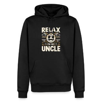Entspannen Sie sich, ich bin Der Onkel Familie Onkel Nichte Neffe - Männer Premium Bio Hoodie - Schwarz - Vorne - Nico (187cm)