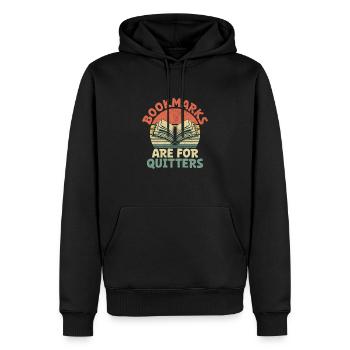 Lesezeichen sind für Aufhörer, Bücherlesen, Bücherwurm - Männer Premium Bio Hoodie - Schwarz - Vorne - Nico (187cm)