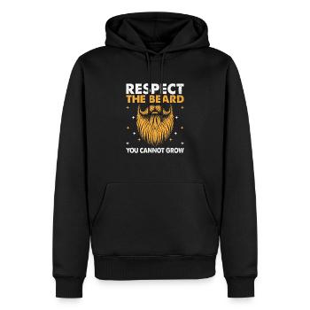 Respektieren Sie den Bart, Sie können sich keine Gesichtsbehaarung wachsen lassen - Männer Premium Bio Hoodie - Schwarz - Vorne - Nico (187cm)