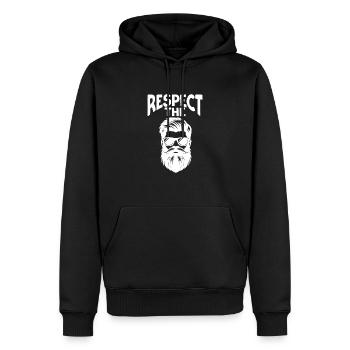 Respektieren Sie den Bart Gesichtsbehaarung Bärte Mann - Männer Premium Bio Hoodie - Schwarz - Vorne - Nico (187cm)