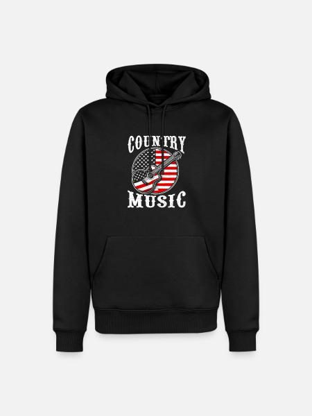 Country Musik Amerikanische Flagge Lied Liebhaber USA Patriot - Herre Premium økologisk hoodie - sort
