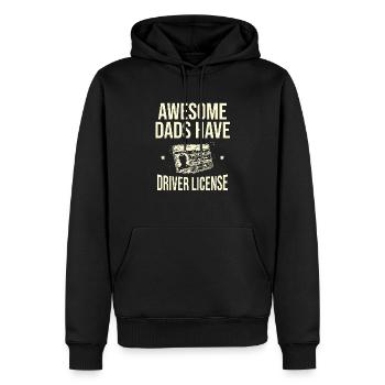 Des papas géniaux ont un permis de conduire à l’école de conduite - Sweat à capuche Premium bio Homme - noir - Devant - Nico (187cm)