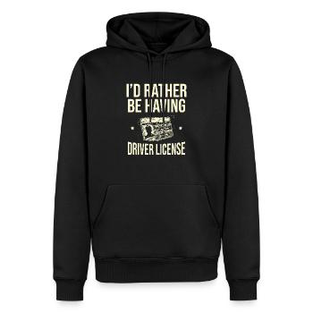 Je préférerais avoir une école de conduite pour permis de conduire - Sweat à capuche Premium bio Homme - noir - Devant - Nico (187cm)