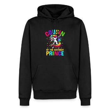 Cousin des Geburtstagsprinzen, der Einhorn synchronisiert - Männer Premium Bio Hoodie - Schwarz - Vorne - Nico (187cm)