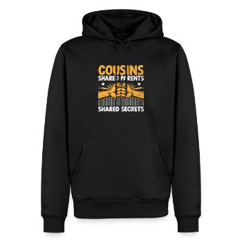Cousins Shared Parents Shared Secrets Cousin - Men’s Premium Organic Hoodie - black - Front - Nico (187cm)