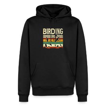 Vogelbeobachtung Vogelbeobachter Vogelbeobachtung Vogelbeobachtung Vogelbeobachter Vögel - Männer Premium Bio Hoodie - Schwarz - Vorne - Nico (187cm)