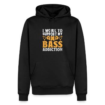 I Work To Support My Bass Addiction Bassist - Men’s Premium Organic Hoodie - black - Front - Nico (187cm)