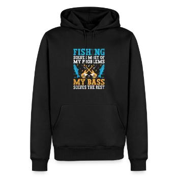 Fishing Solves Most Of My Problems My Bass Solves - Men’s Premium Organic Hoodie - black - Front - Nico (187cm)