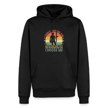 Le musicien papa La vie Choisissez-moi Bassiste Basse - Sweat à capuche Premium bio Homme - noir - Devant - Nico (187cm)