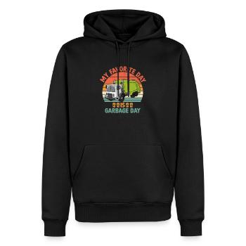 Mon jour préféré est Garbage Day Trash Collector - Sweat à capuche Premium bio Homme - noir - Devant - Nico (187cm)