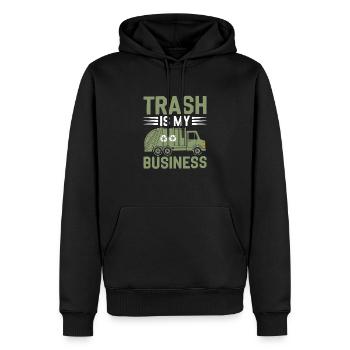 La poubelle est mon entreprise Collecte des déchets - Sweat à capuche Premium bio Homme - noir - Devant - Nico (187cm)