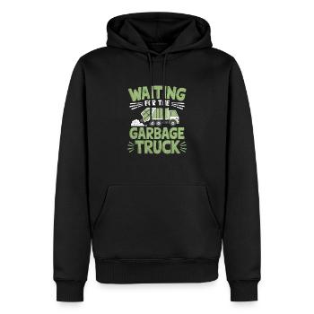 En attendant le collecteur de déchets du camion à ordures - Sweat à capuche Premium bio Homme - noir - Devant - Nico (187cm)