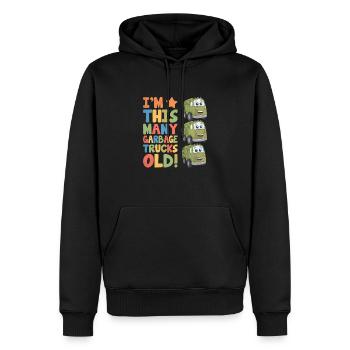I'm This Many Garbage Trucks Old 3 Years Old - Men’s Premium Organic Hoodie - black - Front - Nico (187cm)