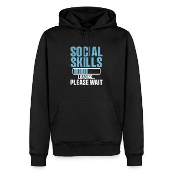 Soziale Kompetenzen Laden Bitte warten Sie Sprüche für - Männer Premium Bio Hoodie - Schwarz - Vorne - Nico (187cm)