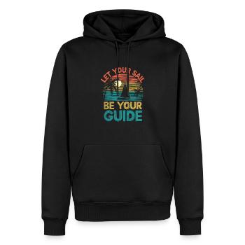 Laissez votre voile être votre guide Pédalo - Sweat à capuche Premium bio Homme - noir - Devant - Nico (187cm)