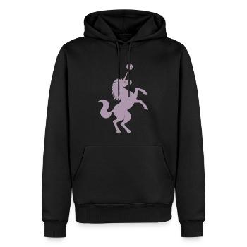 Unicorn Tennis Player Silhouette Minimalist - Men’s Premium Organic Hoodie - black - Front - Nico (187cm)