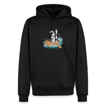 A Bunny Boating Paddle Boat - Men’s Premium Organic Hoodie - black - Front - Nico (187cm)