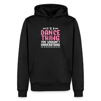 Es ist ein Tanzding, das man nicht verstehen würde - Männer Premium Bio Hoodie - Schwarz - Vorne - Nico (187cm)