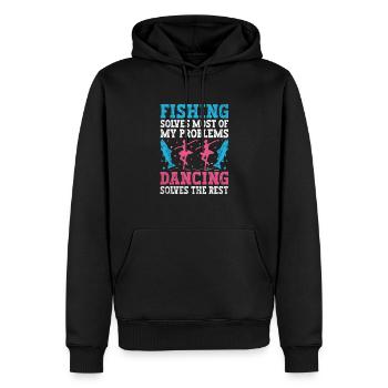 Angeln löst die meisten meiner Probleme Tanzen löst - Männer Premium Bio Hoodie - Schwarz - Vorne - Nico (187cm)