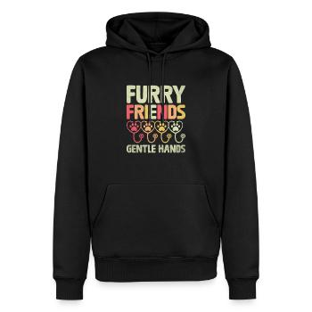 pelzige freunde sanfte hände verterinäres tier - Männer Premium Bio Hoodie - Schwarz - Vorne - Nico (187cm)