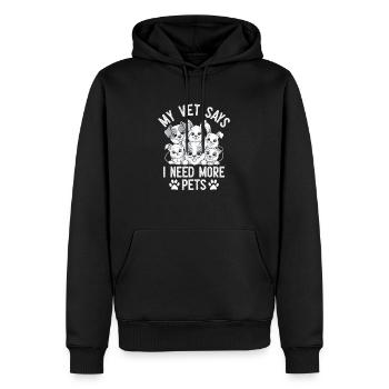 Mein Tierarzt sagt, ich brauche mehr Haustiere Vielseitiges Tier - Männer Premium Bio Hoodie - Schwarz - Vorne - Nico (187cm)