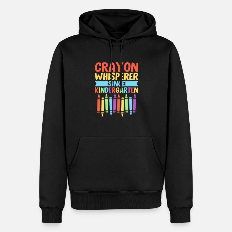 Buntstiftflüsterer seit Kindergärtnerin - Männer Premium Bio Hoodie - Schwarz