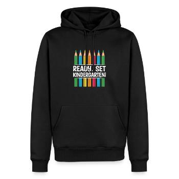 Ready Set Kindergarten School Teacher Students - Men’s Premium Organic Hoodie - black - Front - Nico (187cm)