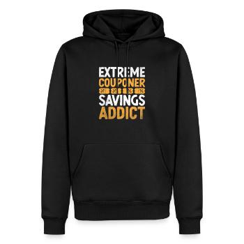 Extreme Couponer Savings Addict Couponer Shopper - Sweat à capuche Premium bio Homme - noir - Devant - Nico (187cm)