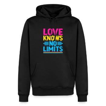 L’amour ne connaît pas de limites LGBTQIA Fierté Pansexualité - Sweat à capuche Premium bio Homme - noir - Devant - Nico (187cm)