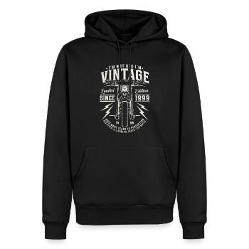 1999 Vintage Anniversaire Vintage Moto - Sweat à capuche Premium bio Homme - noir - Devant - Nico (187cm)