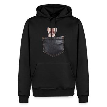 Wiesel - Männer Premium Bio Hoodie - Schwarz - Vorne - Nico (187cm)
