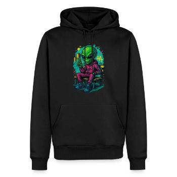 ALIEN THUG - pose chill - Men’s Premium Organic Hoodie - black - Front - Nico (187cm)