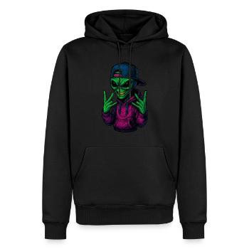 ALIENT THUG - gang signs - Men’s Premium Organic Hoodie - black - Front - Nico (187cm)